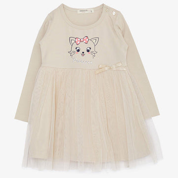 Tulle dress girl beige 19609-7524 GKMOD