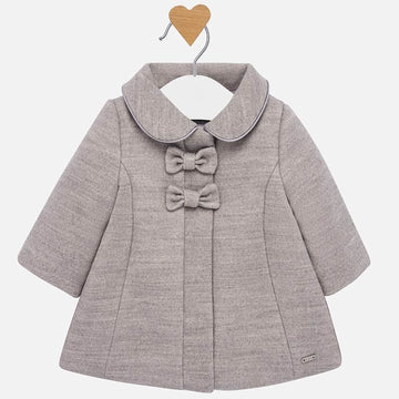 Elegant coat with buttons for girls Mayoral 2409-54 Platinum