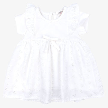 Richeleu Embroidery Dress Girl Cream 19734-7624 GKMOD